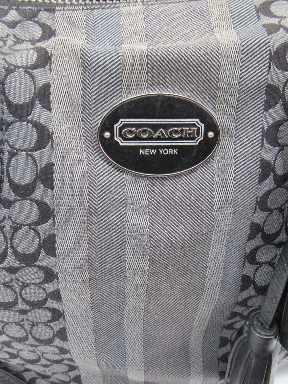 Coach Women's Signature Stripe Convertible Satchel with Shoulder Strap Handbag - Picture 4 of 13
